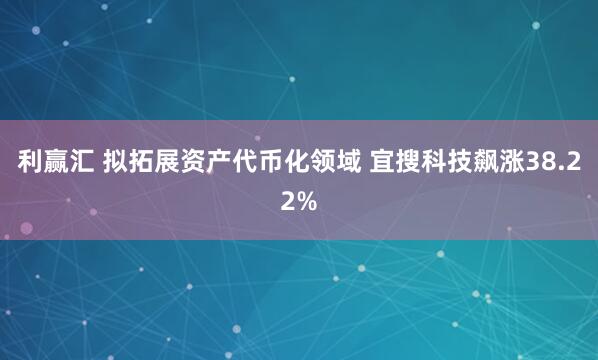 利赢汇 拟拓展资产代币化领域 宜搜科技飙涨38.22%